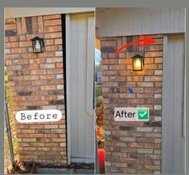 Before and after brick corner foundation correction